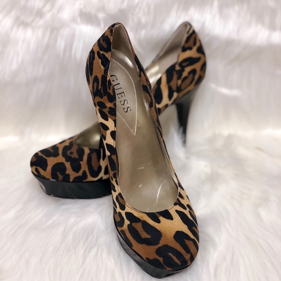 Guess Shoes - Guess Animal Print Platform Heels